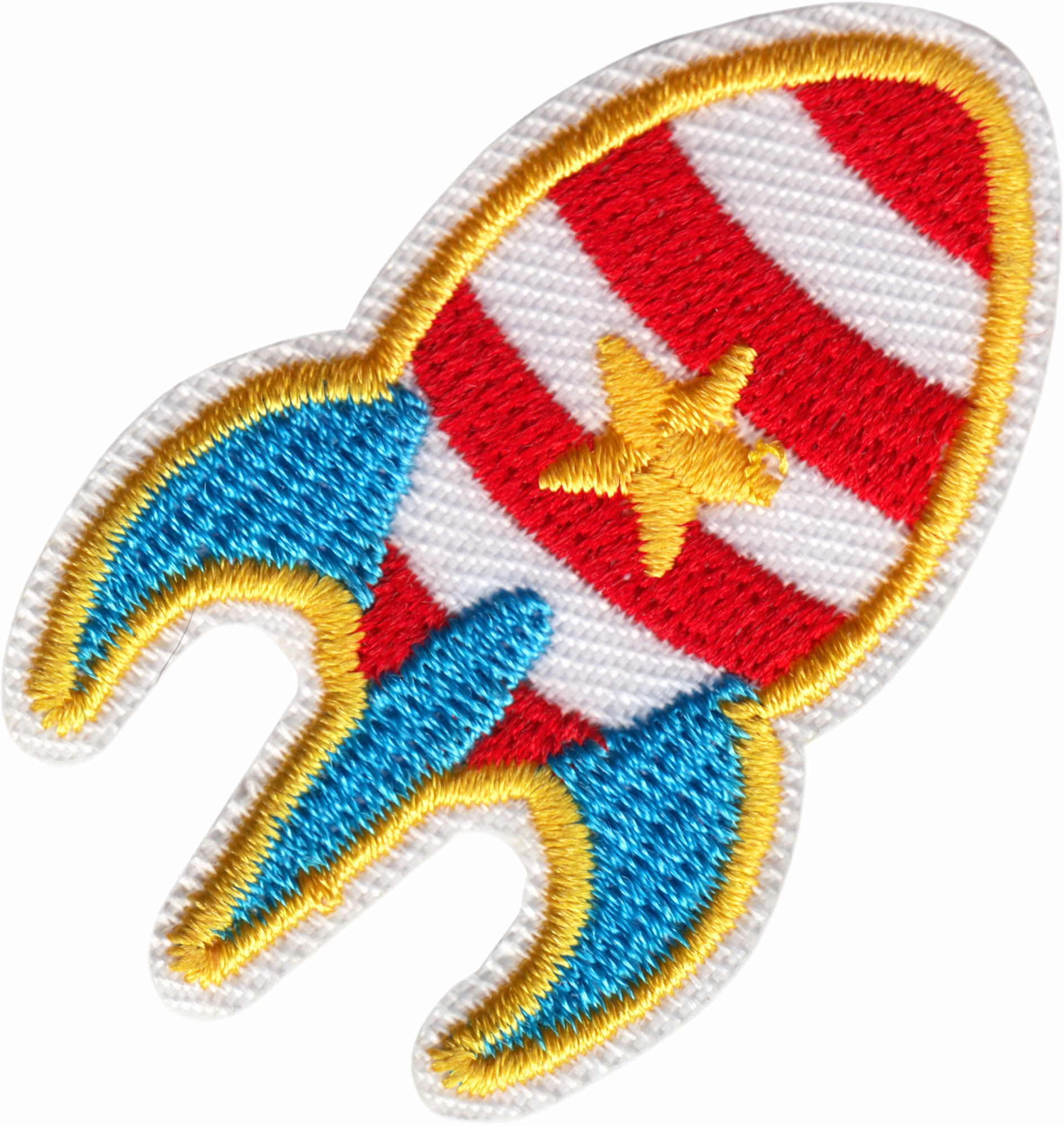 Patch - Rocket - Striped Red And White