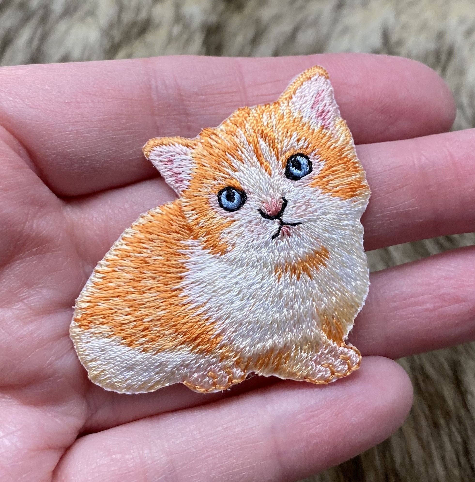 Orange Tabby Cat, Kitten, Embroidered, Iron on Patch