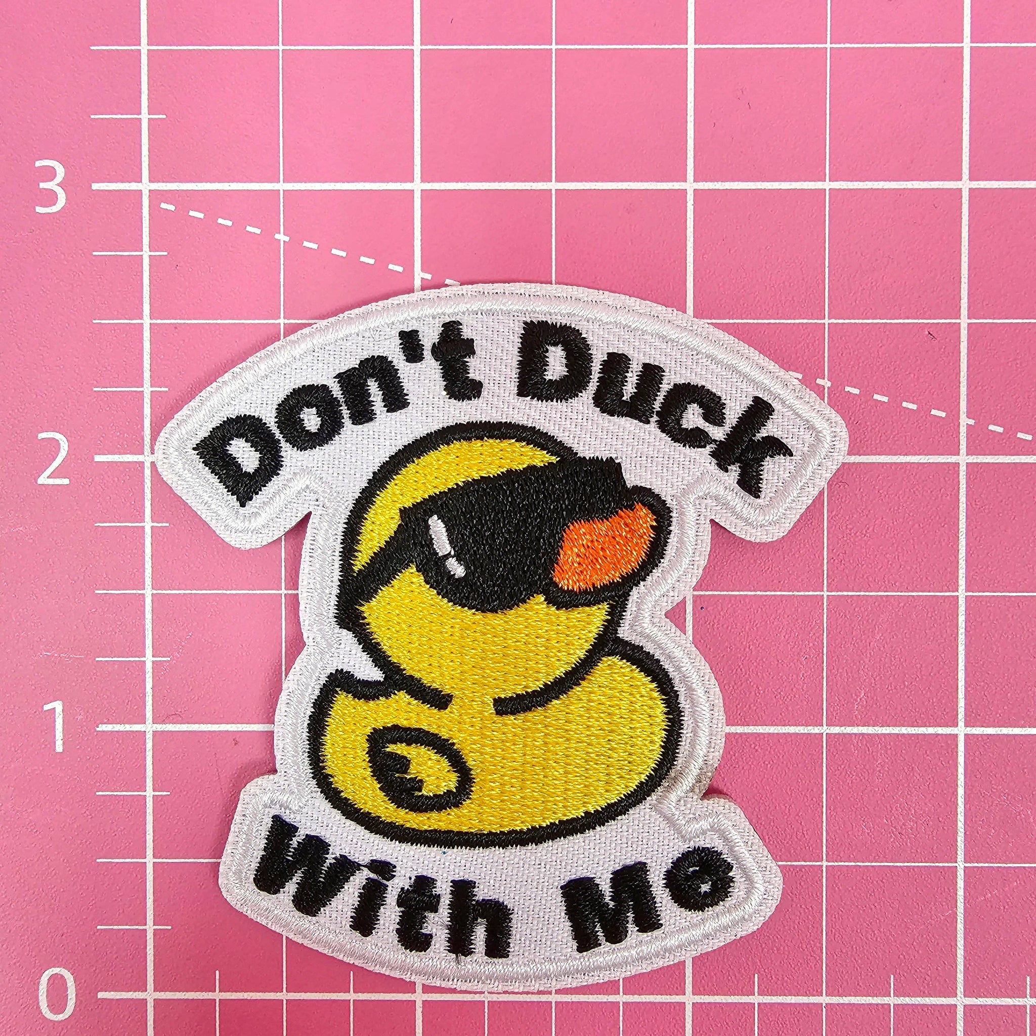 'Don't Duck With Me' Yellow Embroidery Iron On Patch