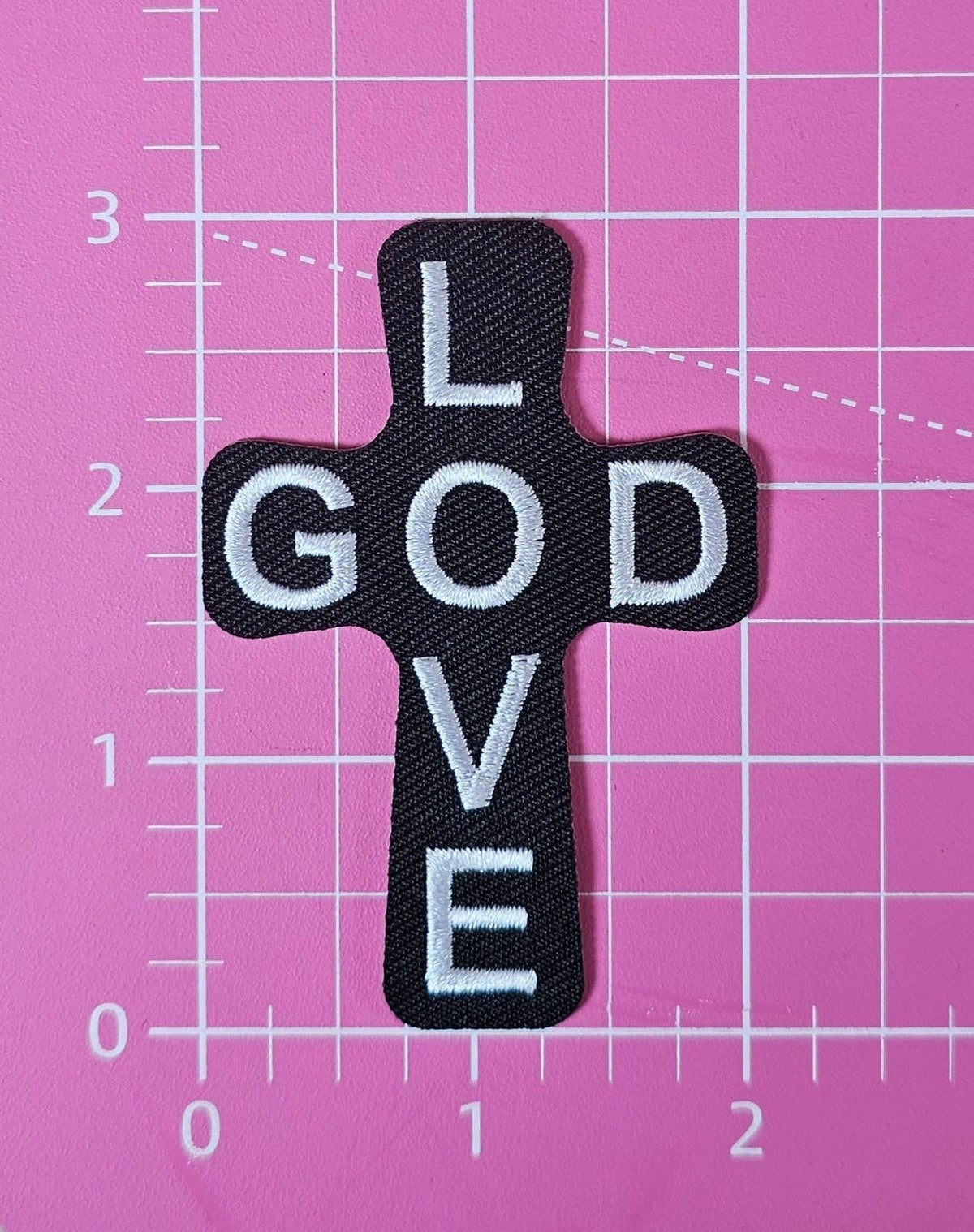 Love God Cross Embroidery Iron On Patch