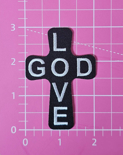 Love God Cross Embroidery Iron On Patch