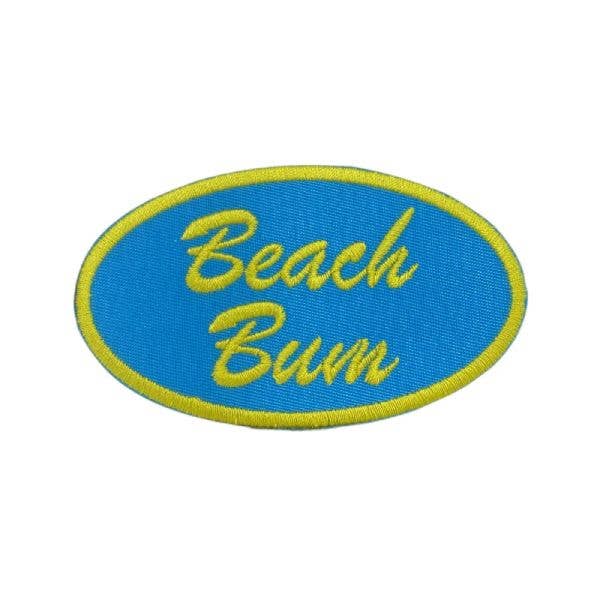 Beach Bum in Oval Embroidered Iron on Patch
