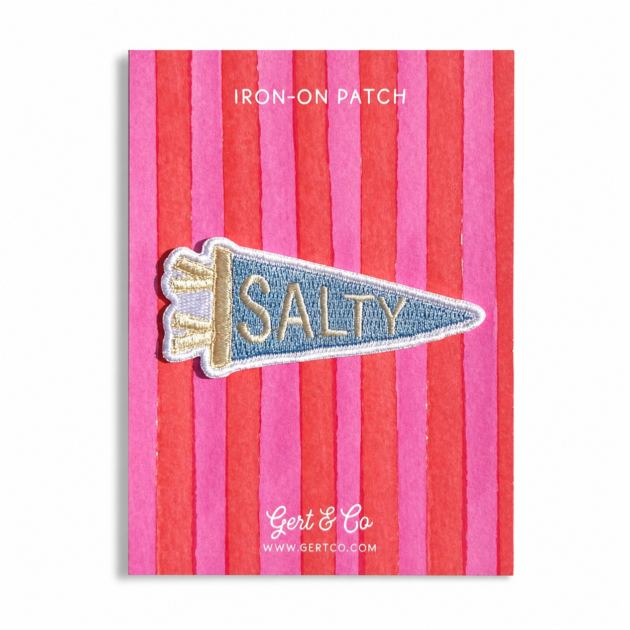 Salty Pennant Iron-On Patch | Coastal Embroidered Patch