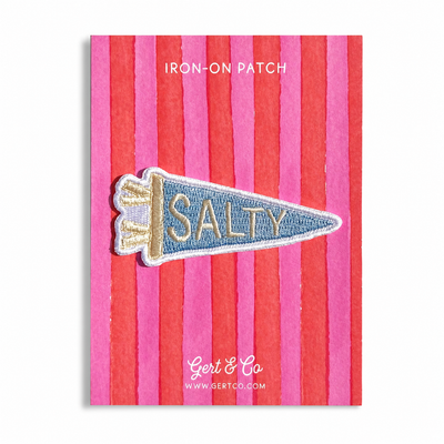Salty Pennant Iron-On Patch | Coastal Embroidered Patch