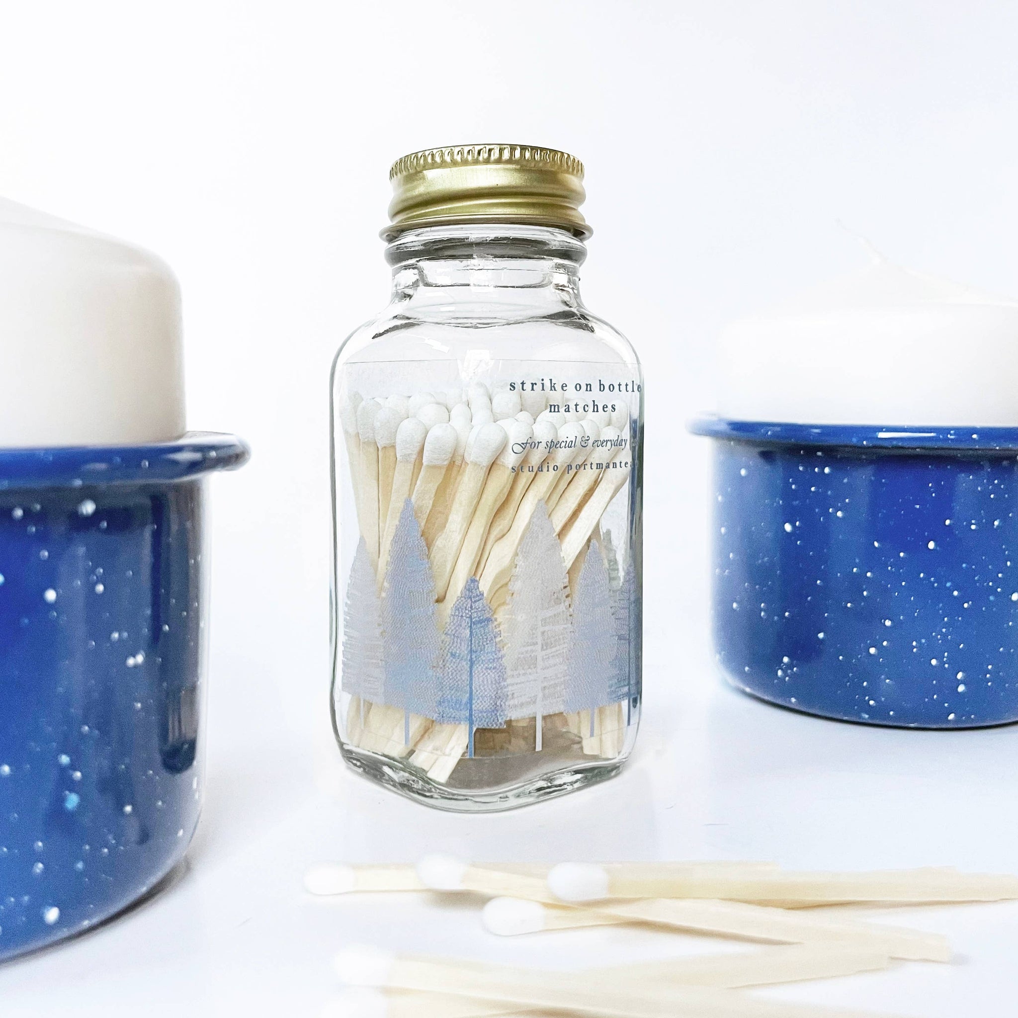 Variety Pack of Noble Fir Trees 2" White Match Jars