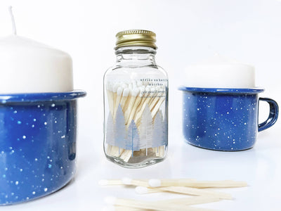 Variety Pack of Noble Fir Trees 2" White Match Jars
