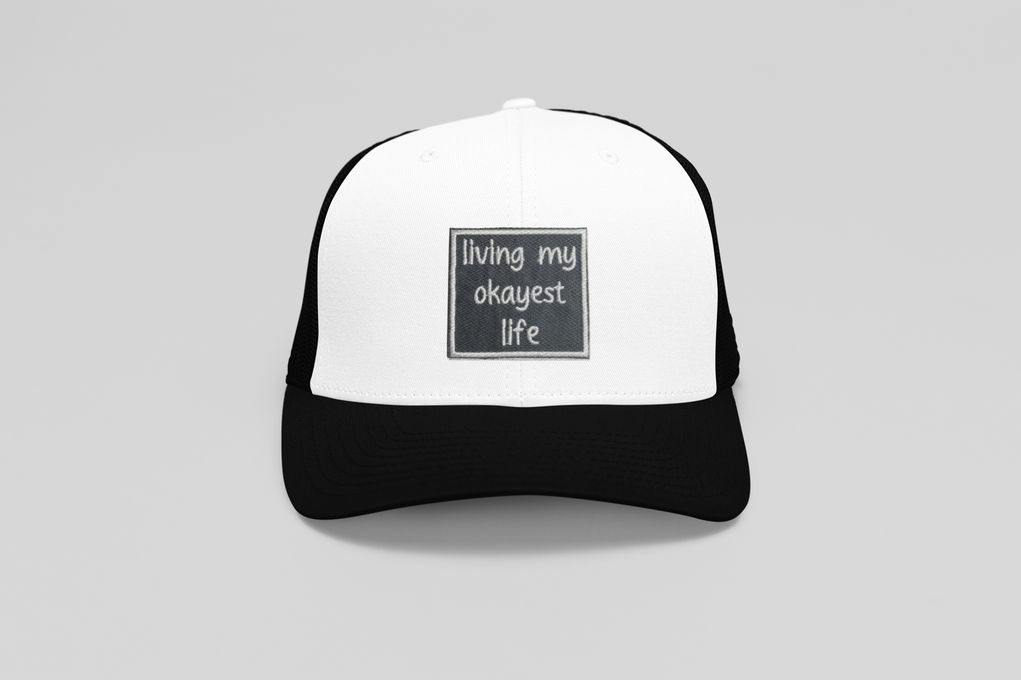 Living My Okayest Life, Iron on Patch, Hat Bar
