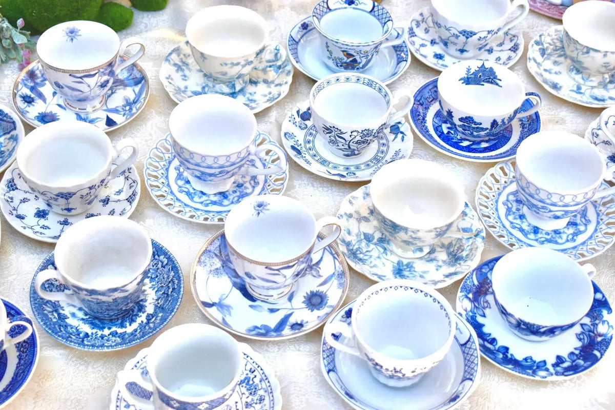 Mismatched Teacups Blue and White Catering, Event Planner