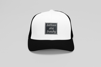 Tattoos are Trashy, Iron on Patch, Hat Bar