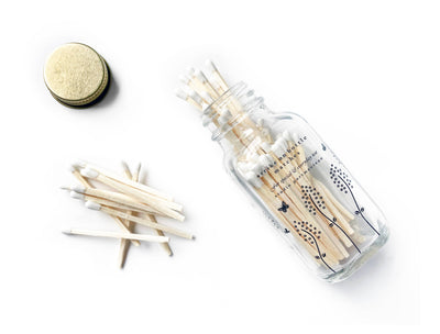 Wildflower 2" White Match Jar | Pretty Glass Match Holder