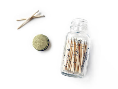 Wildflower 2" White Match Jar | Pretty Glass Match Holder
