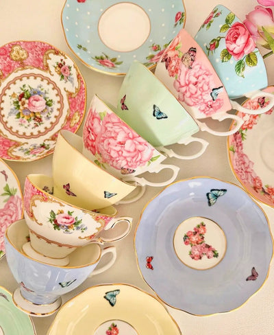 Mismatched teacups for Autumn Tea party, Event Planner
