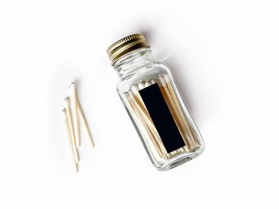 Lucky Horseshoe 2" White Match Jar | Western Match Holder