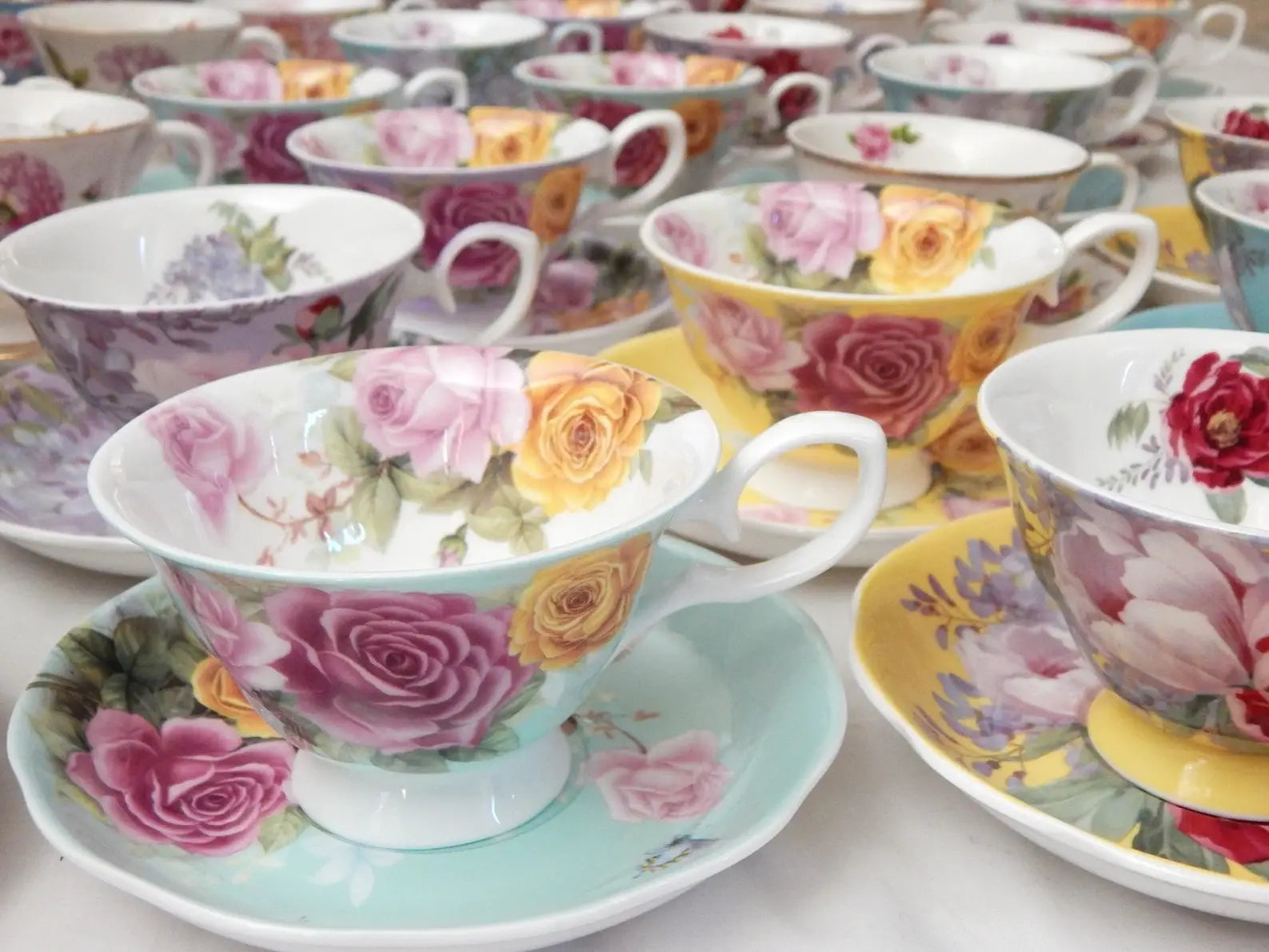 Mothers Day Mismatched teacups for Tea party, Event Planner