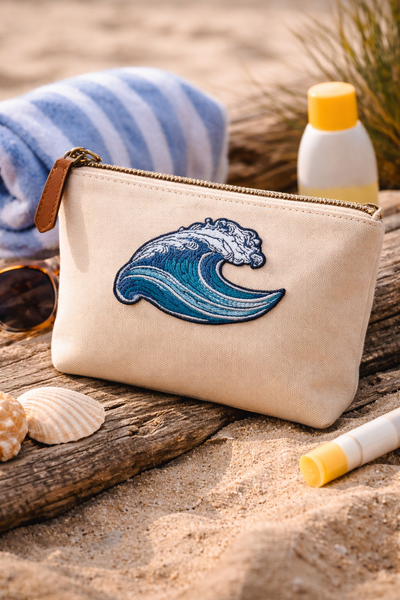 Ocean Wave, Beach, embroidered, Iron on Patch