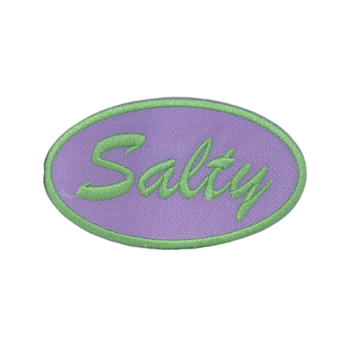 Salty in Oval Embroidered Iron on Patch