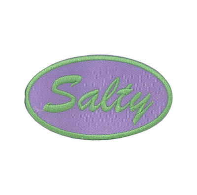 Salty in Oval Embroidered Iron on Patch