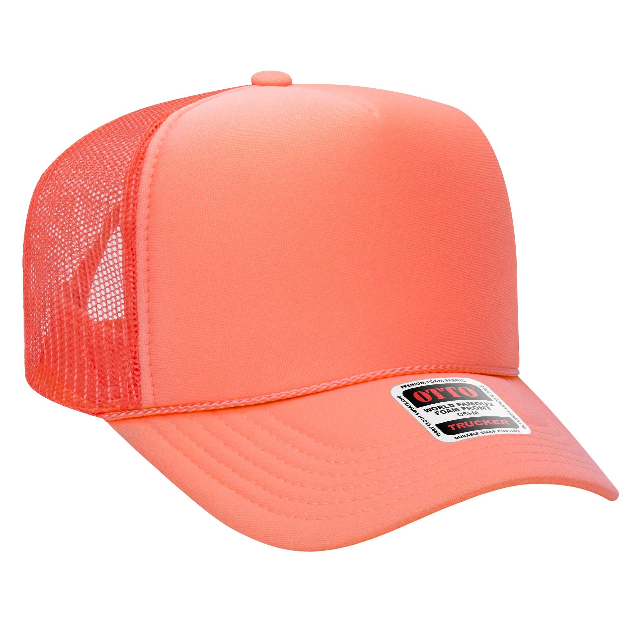 Otto 5-Panel High Crown Foam Trucker Hats, Mesh Back Cap - 39-165
