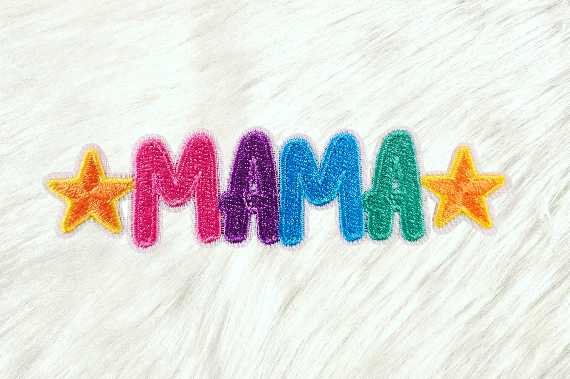 MAMA and Stars Embroidery Iron On Patch