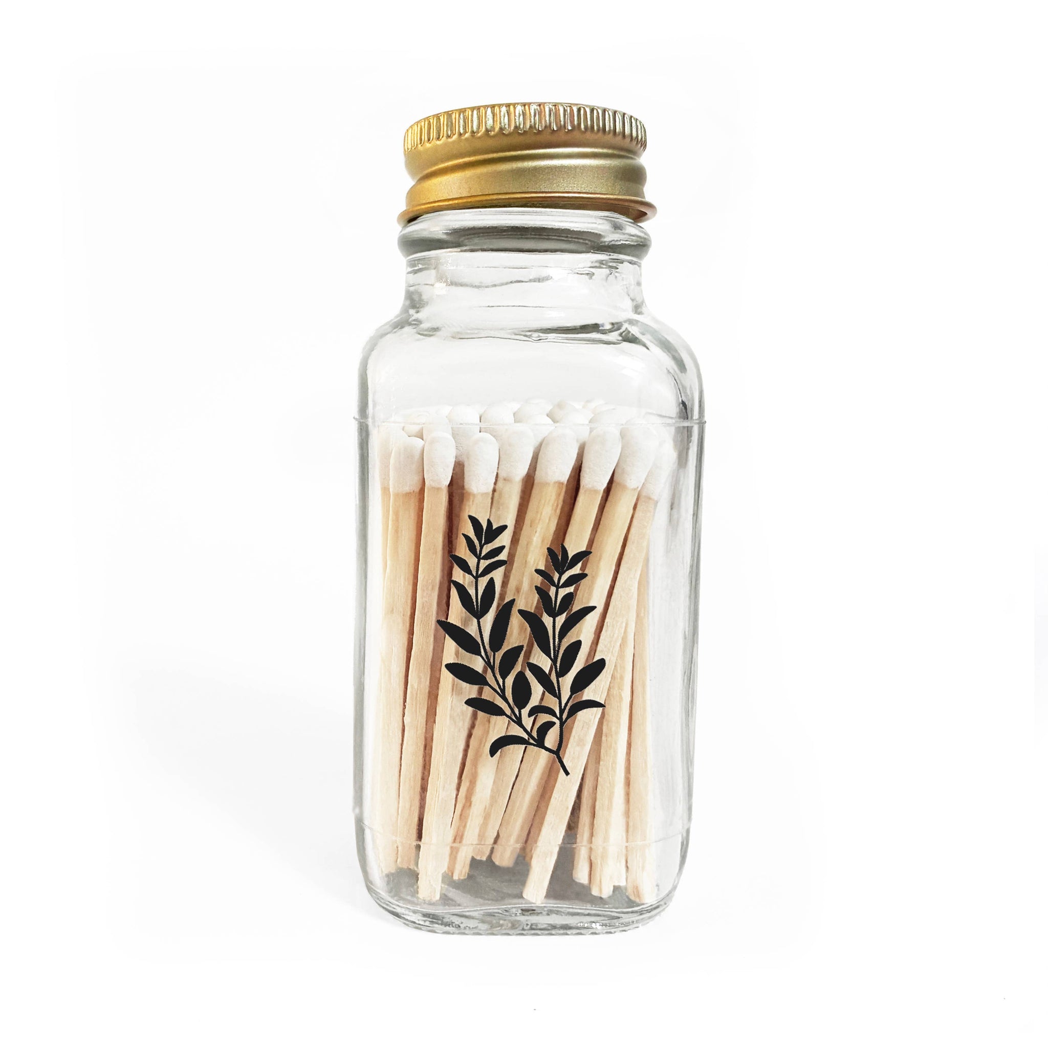 Sage 2" White Match Jar | Botanical Match Holder