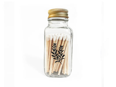 Sage 2" White Match Jar | Botanical Match Holder