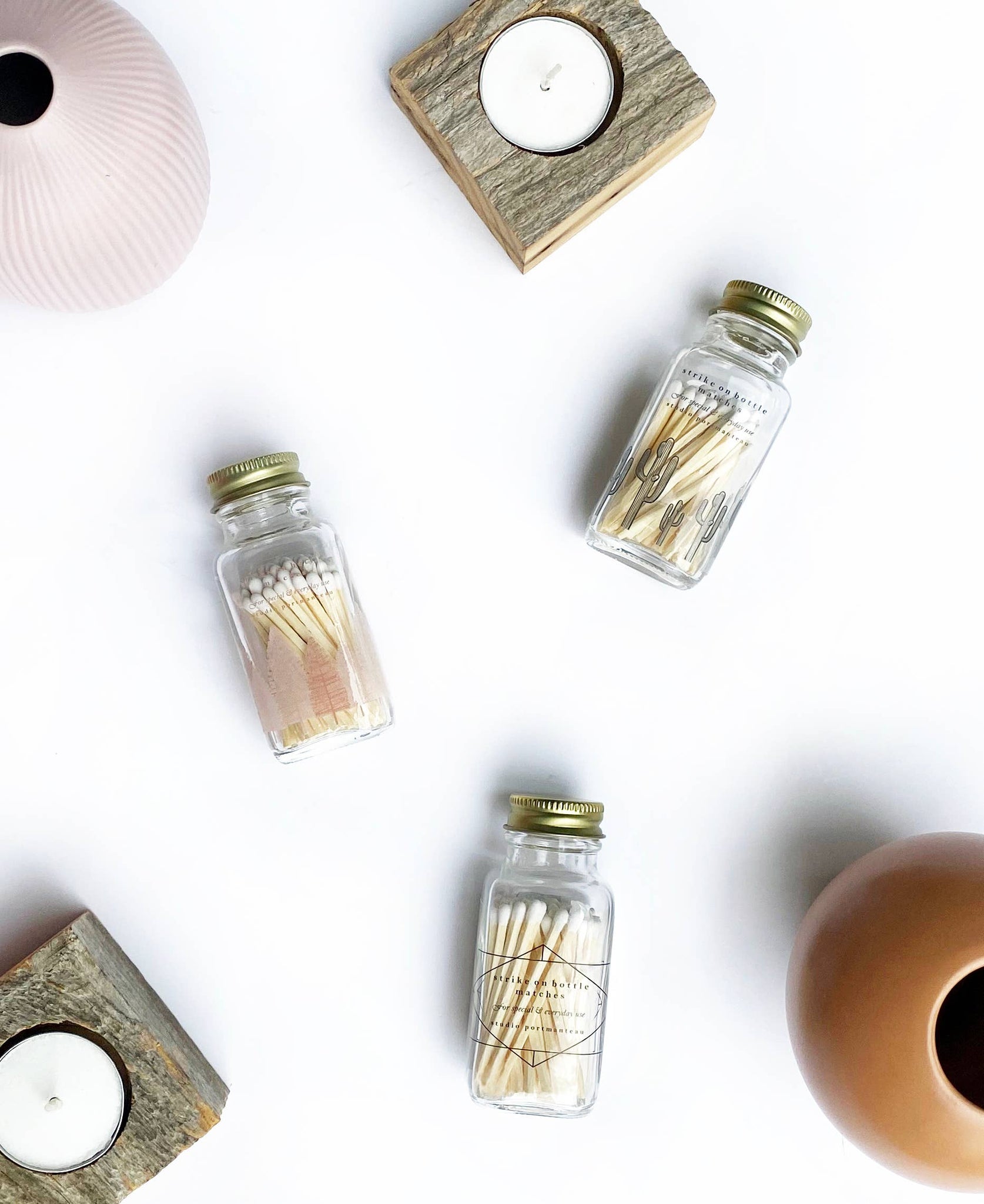 Lucky Horseshoe 2" White Match Jar | Western Match Holder