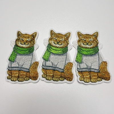 3" Cozy Cat -  Embroidered Hat Patch
