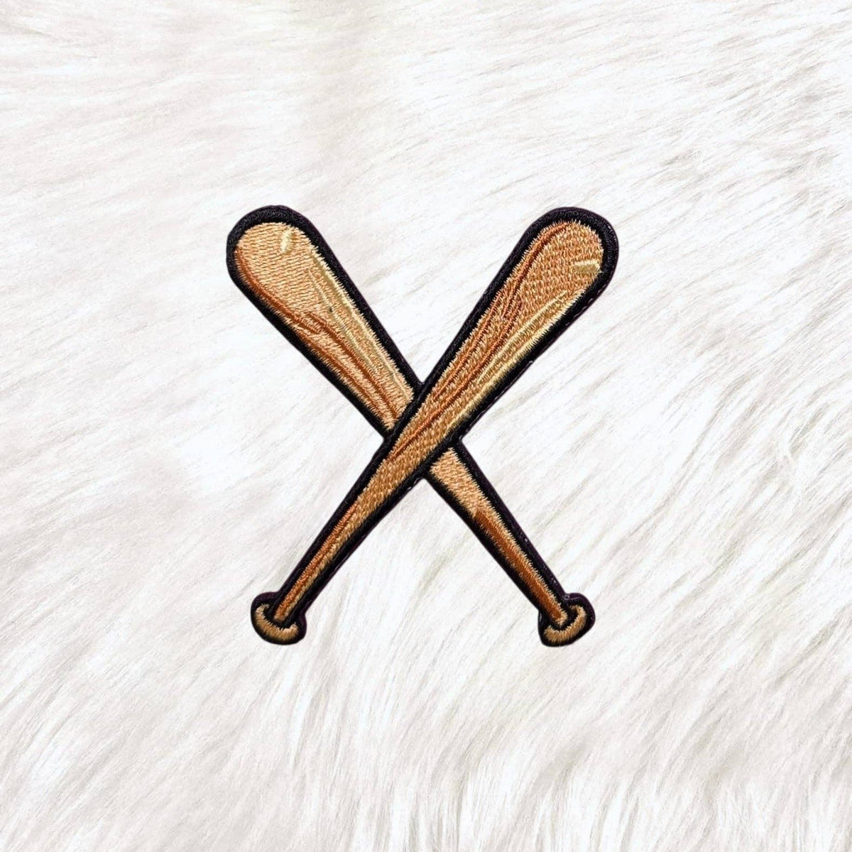 Crossing Bats Embroidery Iron On Patch