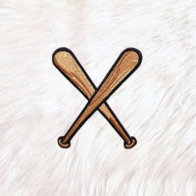 Crossing Bats Embroidery Iron On Patch