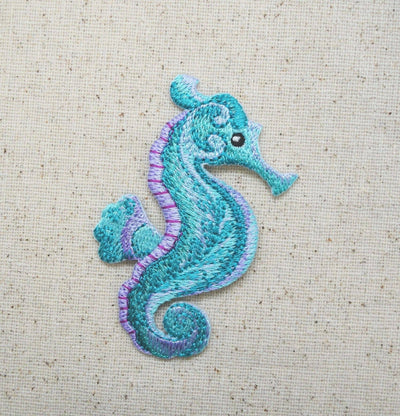 Seahorse - Tropical - Blue, Green, Purple, Iron on Patch