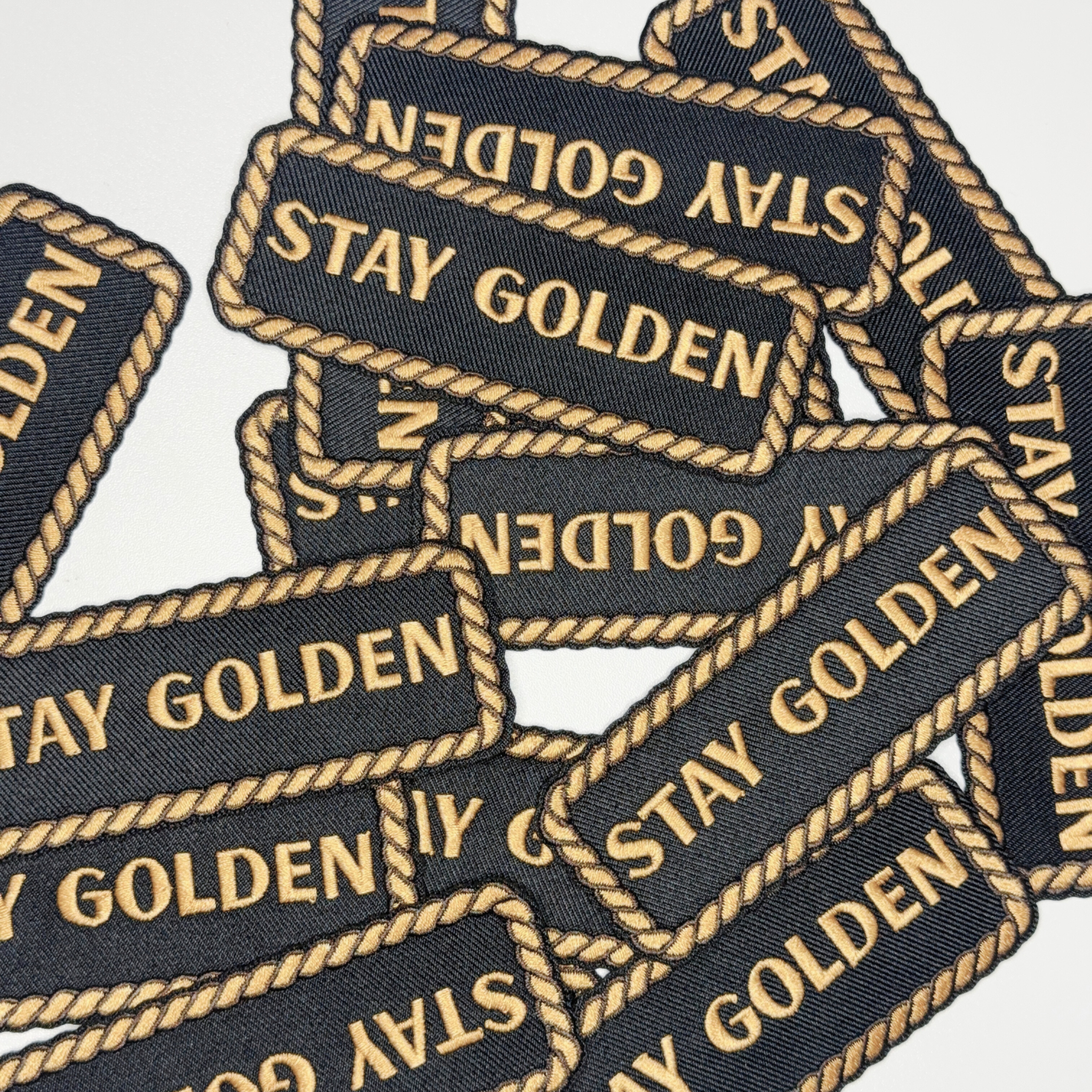 4" Stay Golden -  Embroidered Hat Patch