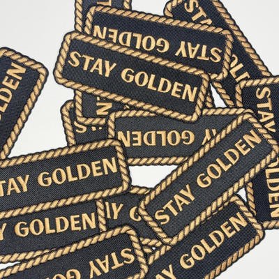 4" Stay Golden -  Embroidered Hat Patch
