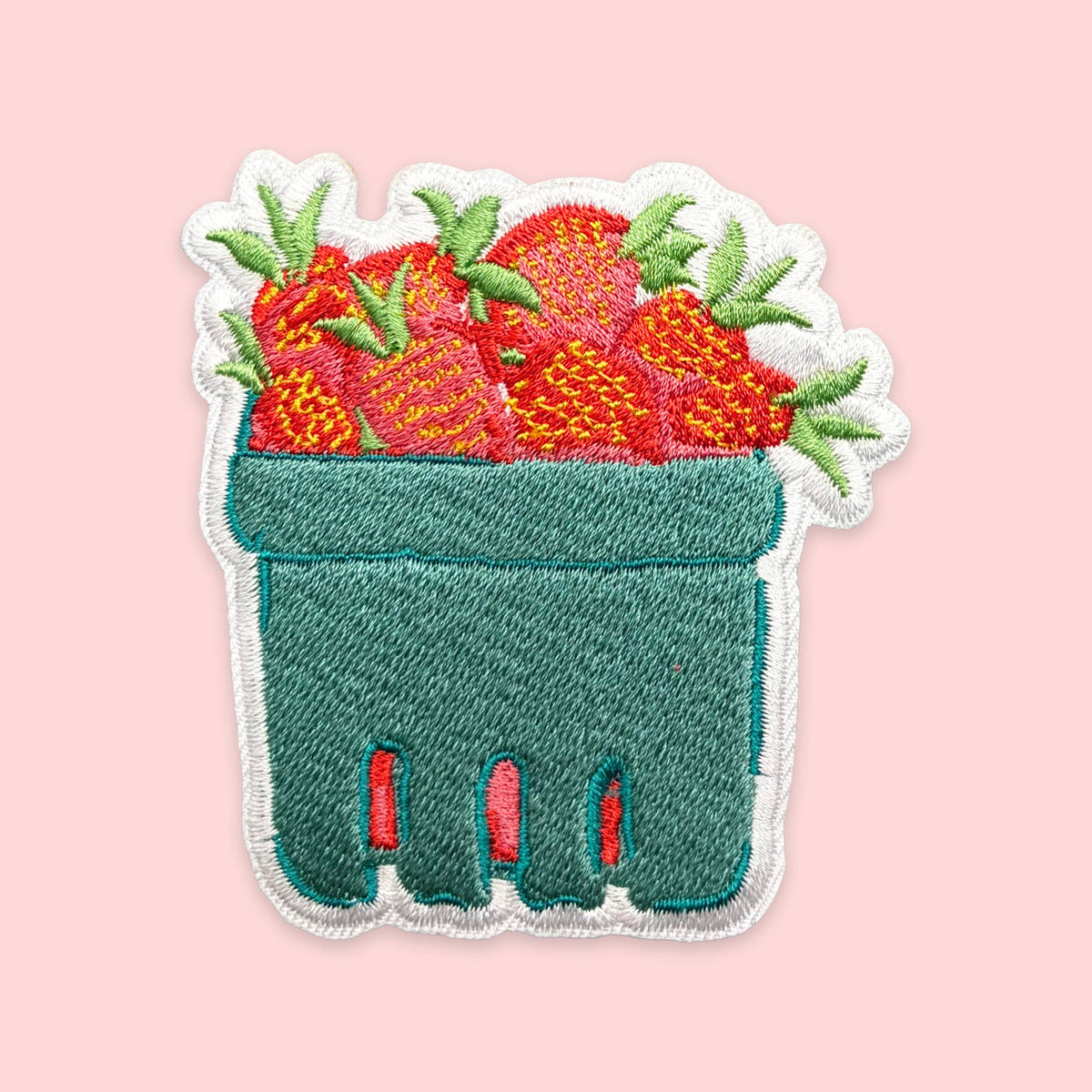 Strawberry Basket Iron-On Patch | Strawberries Patch