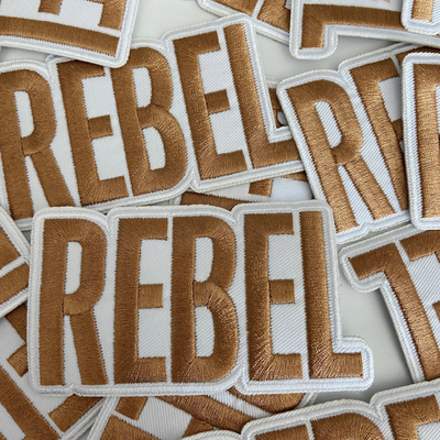 4" REBEL -  Embroidered Hat Patch