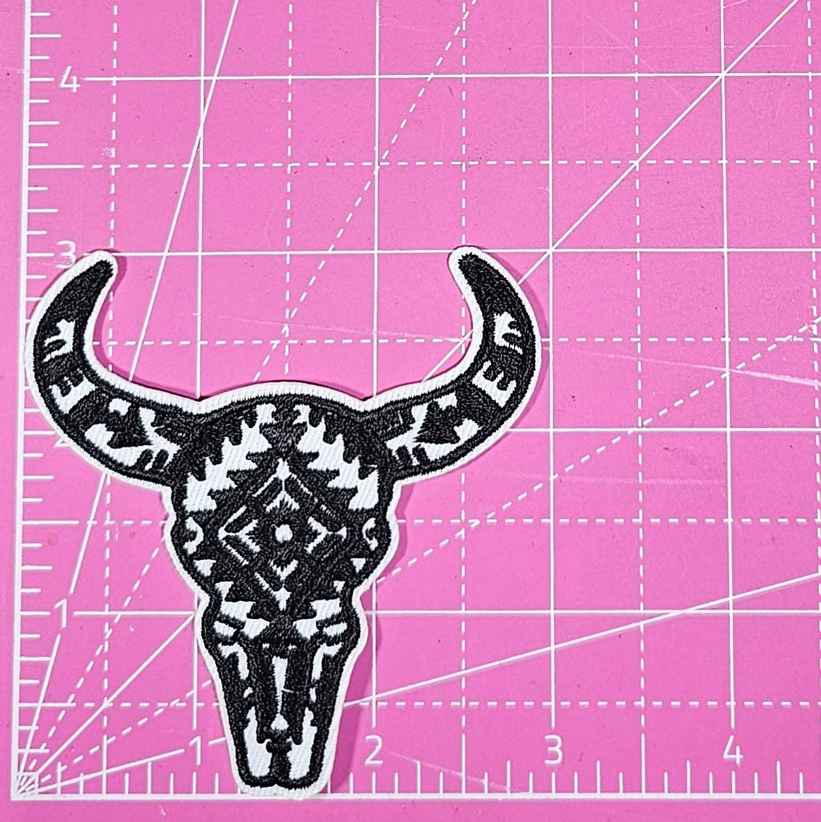 Aztec Bull Western Embroidery Iron On Patch