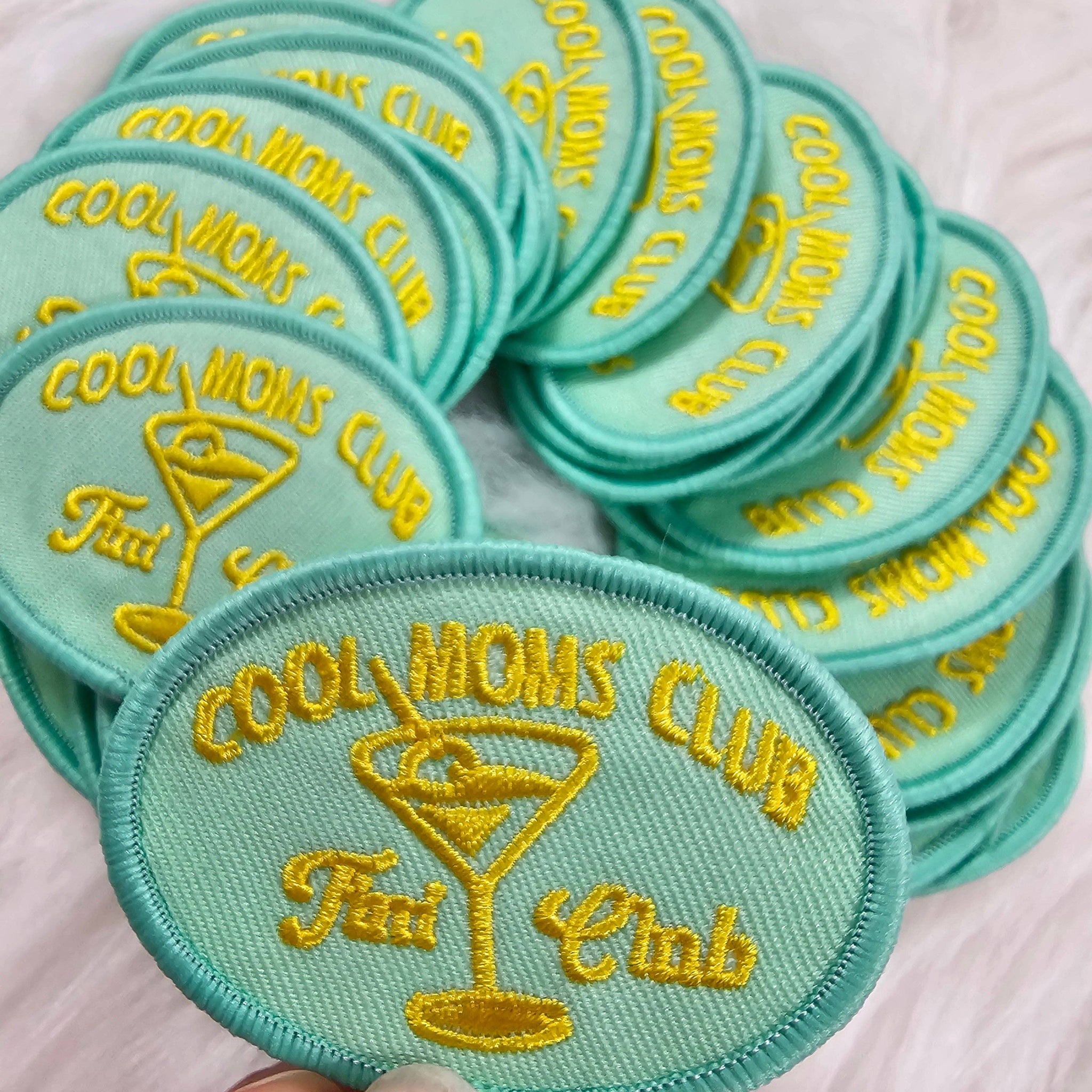 'Cool Moms Tini Club' Embroidery Iron On Patch