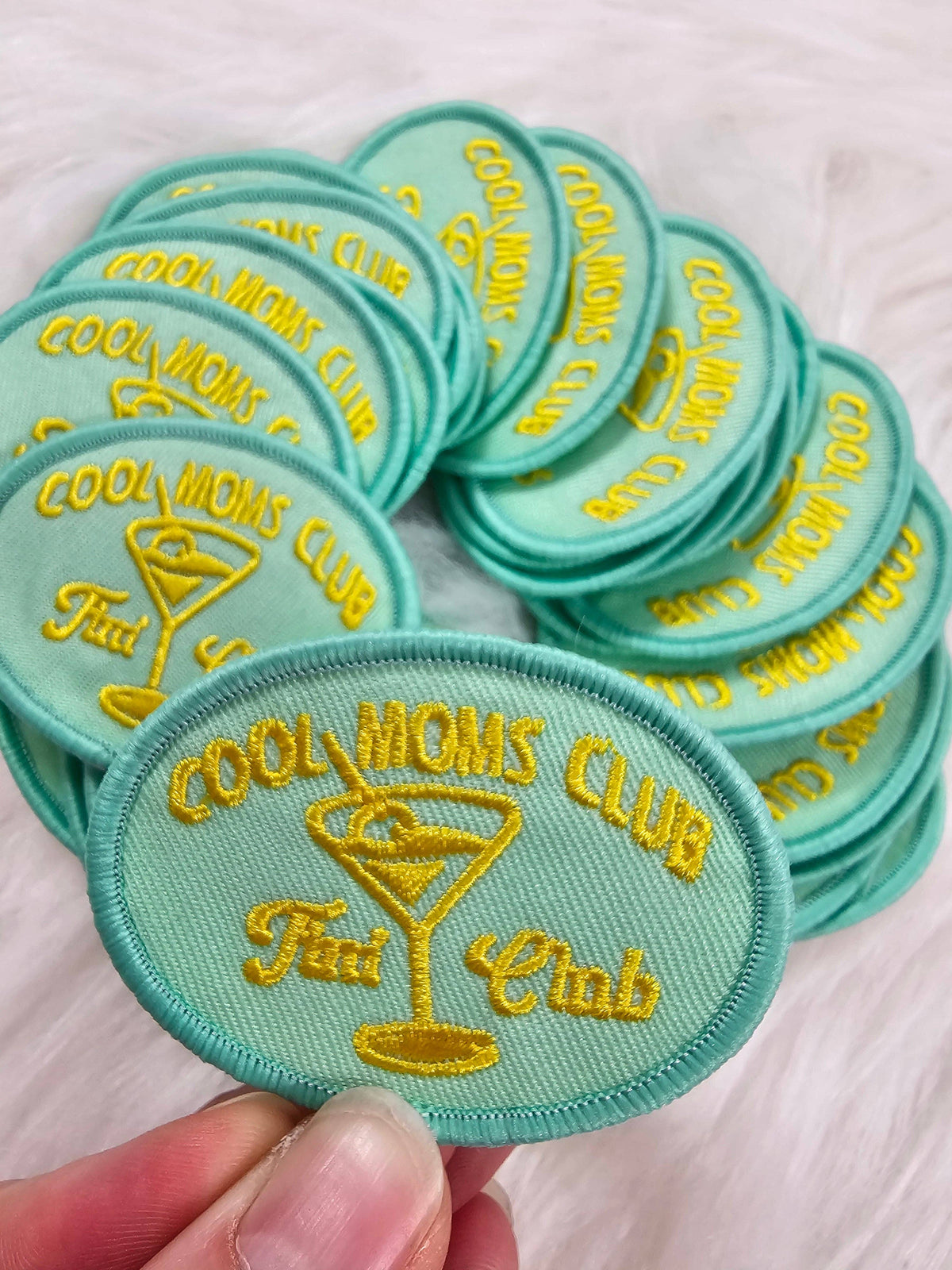 'Cool Moms Tini Club' Embroidery Iron On Patch