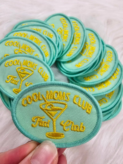 'Cool Moms Tini Club' Embroidery Iron On Patch