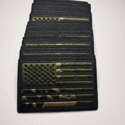 3" CAMO USA FLAG -  Embroidered Hat Patch