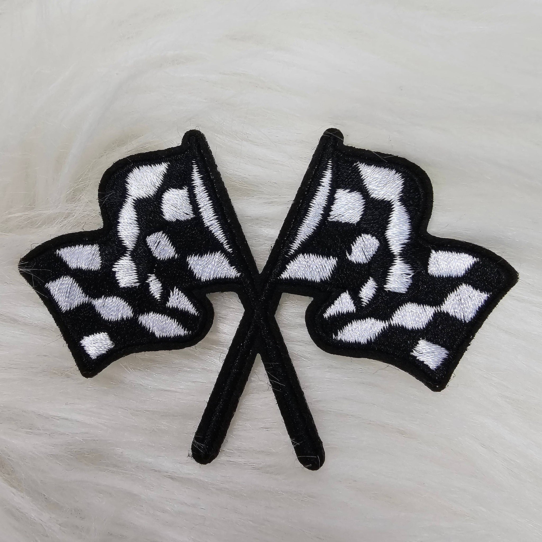 Racing Checkered Flag Embroidery Iron On Patch