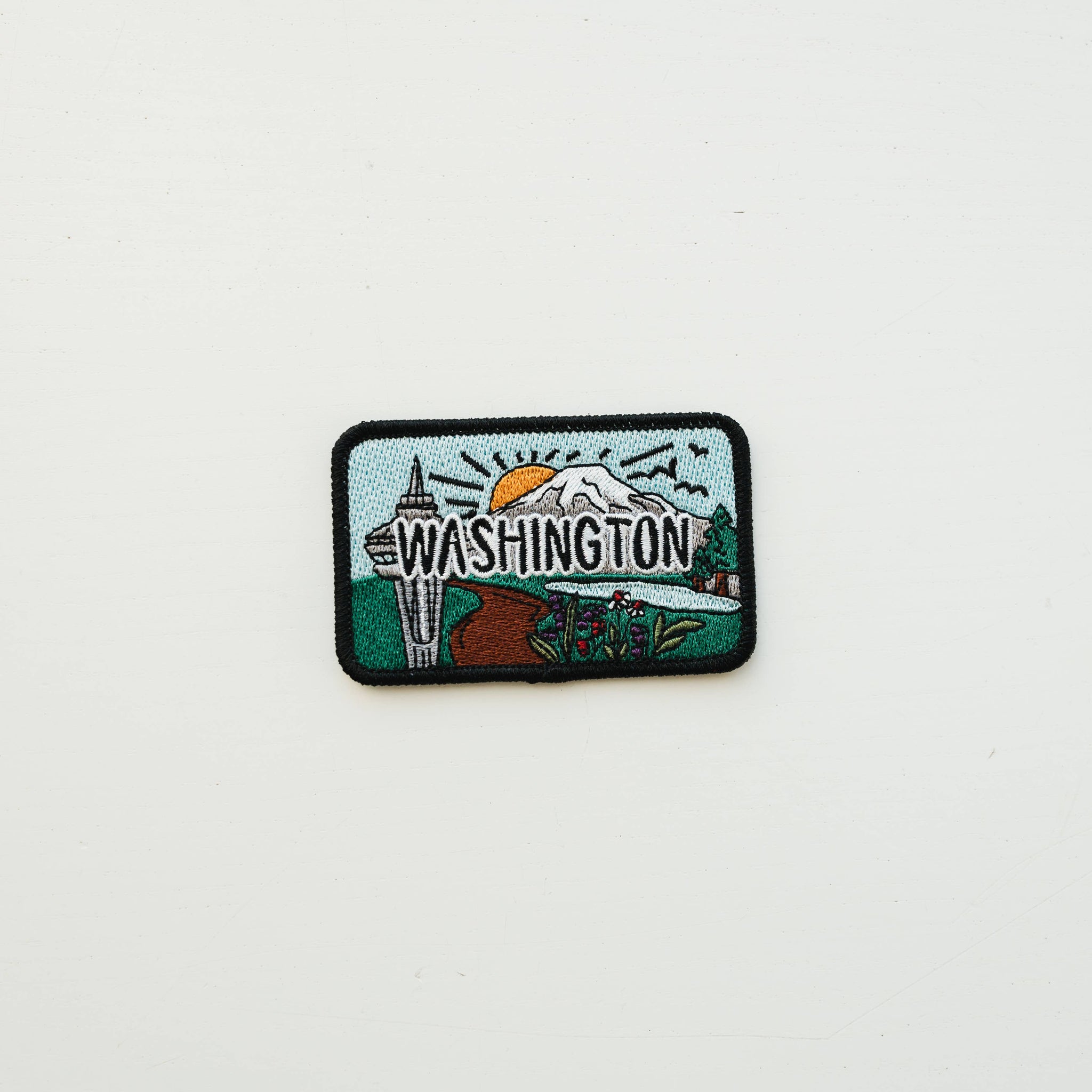 Washington Rectangle Embroidered Iron On Patch
