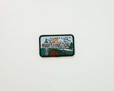 Washington Rectangle Embroidered Iron On Patch