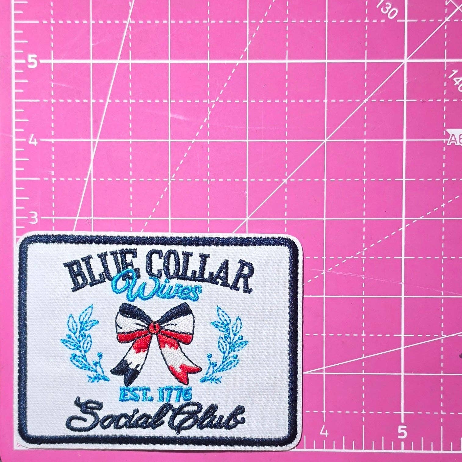 Blue Collar Wives Social Club Embroidery Iron On Patch