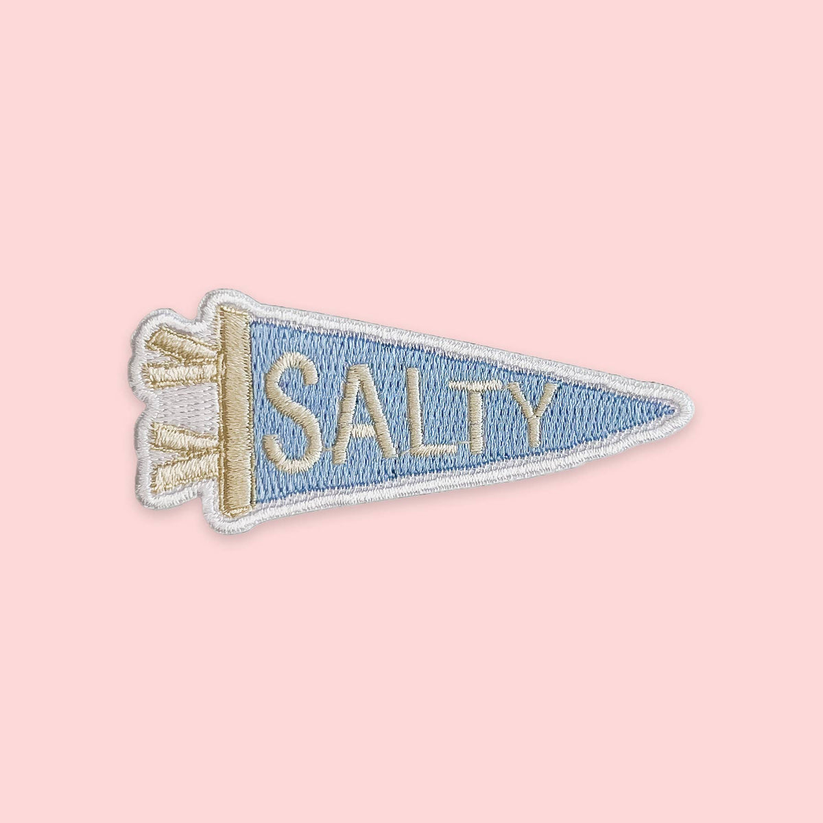 Salty Pennant Iron-On Patch | Coastal Embroidered Patch