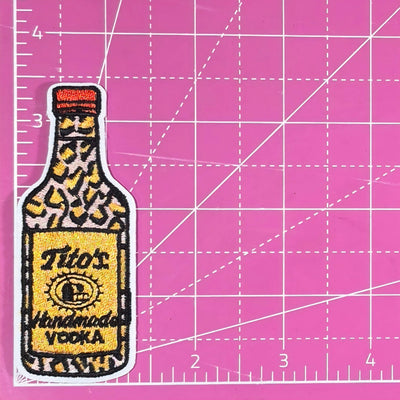 Vodka Cheetah Shooter Bottle Iron On Patch
