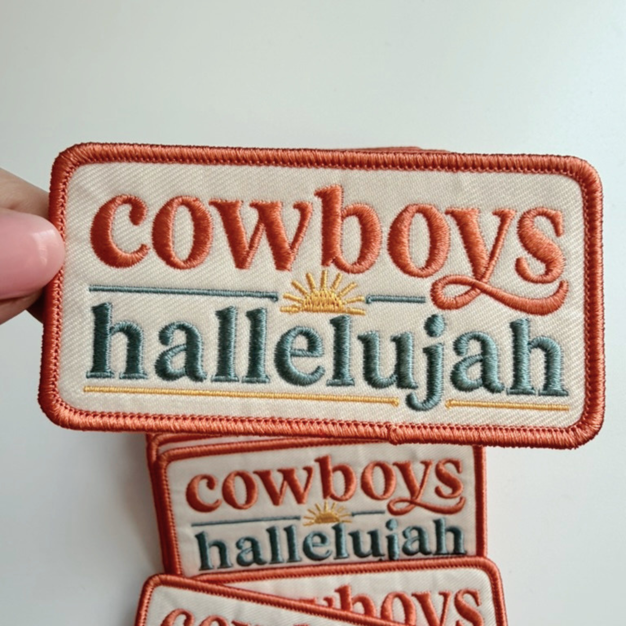 3.5" Cowboys hallelujah -  Embroidered Hat Patch