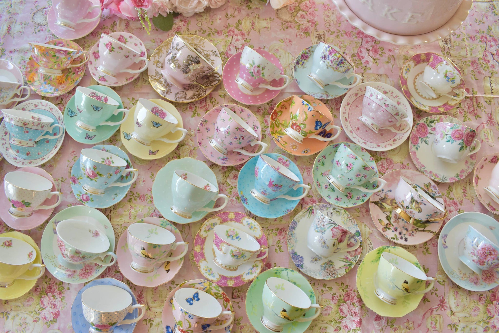 Mismatched teacups for Tea party, Catering, Event Planner 