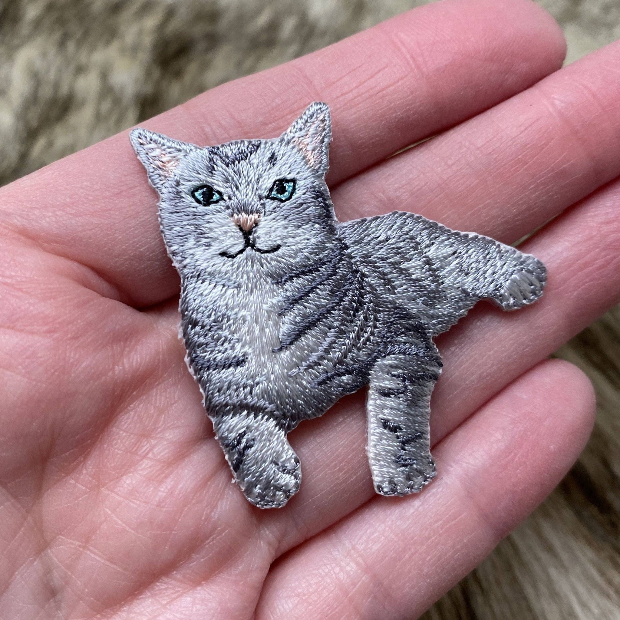 Gray Tabby Cat, Kitten, Pets, Animals, Iron on Patch