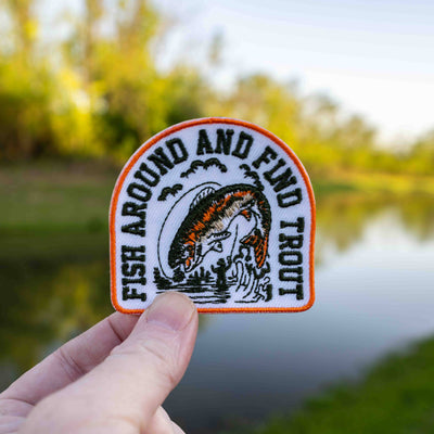 Fish Around and Find Trout Fly Fishing Patch