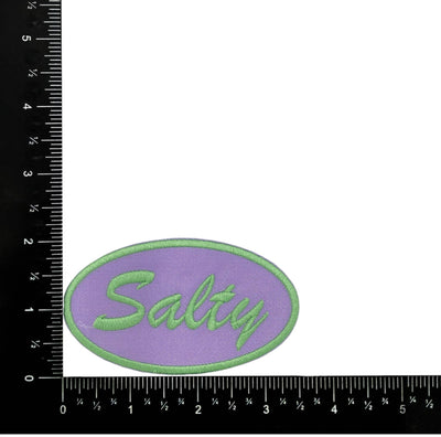 Salty in Oval Embroidered Iron on Patch